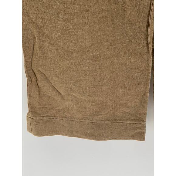 BROOKLYN INDUSTRIES Women's Tan Button-Detail Relaxed-Fit Wide-Leg Pants SZ 4 - Picture 7 of 11